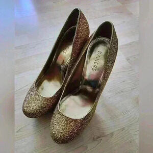 Bakers gold sparkle heels size 9